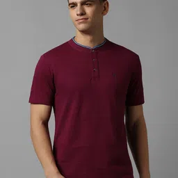 Allen Solly Striped Henley Neck Short Sleeve Cotton Slim Fit T-shirt-picture-23