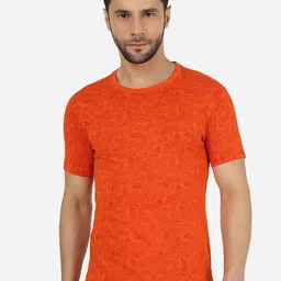Greenfibre Floral Printed Round Neck Slim Fit T-shirt-picture-10