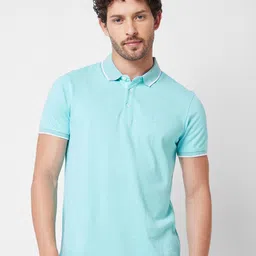SPYKAR Polo Collar Short Sleeves Slim Fit Cotton T-shirt-picture-51