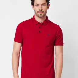 SPYKAR Polo Collar Half Sleeves Slim Fit Cotton T-shirt-picture-53