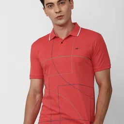 Peter England Geometric Printed Slim Fit  Polo Collar Cotton Modal T-shirt-picture-14