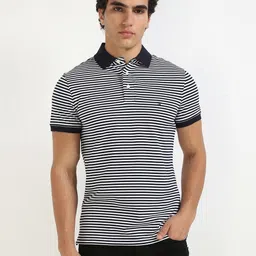 Tommy Hilfiger Men Striped Polo Collar Slim Fit Cotton T-shirt-picture-16