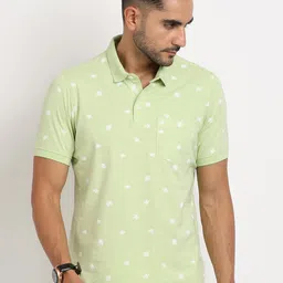 Turtle Conversational Printed Polo Collar Cotton Slim Fit T-shirt-picture-49