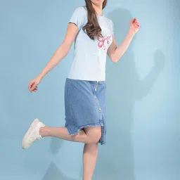 Crimsoune Club Women Printed Slim Fit T-shirt-image-81