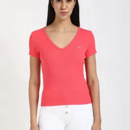 Tommy Hilfiger Women Applique Slim Fit T-shirt-picture-11
