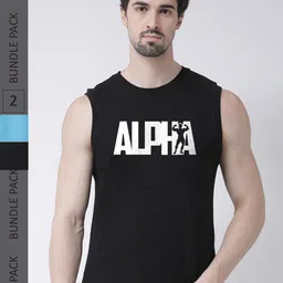 Friskers Pack Of 2 Typography Printed Pure Cotton Slim Fit T-shirt-picture-23