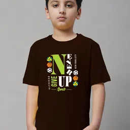 Friskers Boys Typography Printed Slim Fit T-shirt image 1