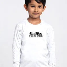Friskers Boys White Typography Printed Applique Slim Fit T-shirt-picture-22