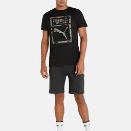 Puma Men Black Cotton Brand Logo Printed Slim Fit T-shirt-picture-27