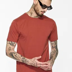 Snitch Men Solid Round Neck Cotton T-shirt-picture-19
