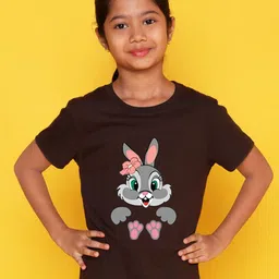 NUSYL Girls Graphic Printed Round Neck Cotton T-shirt-picture-16