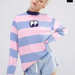 The Dry State Pack Of 2 Pink & Black Striped Cotton T-shirt-image-24