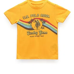 U.S. Polo Assn. Kids Boys Typography Printed Pure Cotton T-shirt-picture-56