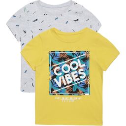 PLUM TREE Boys Yellow & White Pack of 2 Printed T-shirts-picture-12