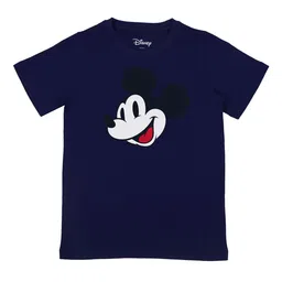 Disney by Wear Your Mind Boys Navy Blue Typography Printed T-shirt-image-72