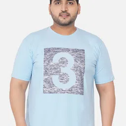 John Pride Men Plus Size Blue & Grey Typography Printed Cotton T-shirt-picture-15