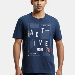 Jockey Men Navy Blue Typography Printed T-shirt-picture-16