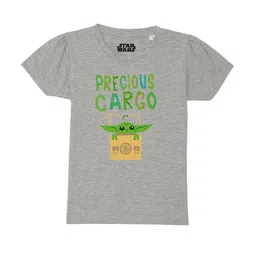 Star Wars by Wear Your Mind Girls Grey Star Wars Printed Pure Cotton T-shirt-picture-48