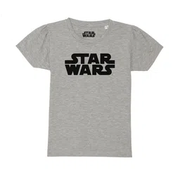 Star Wars by Wear Your Mind Girls Grey Melange Typography Printed T-shirt-picture-28