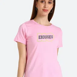 shashvi Women Pink Embellished Typography Printed T-shirt-image-57