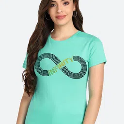 shashvi Women Teal Typography Printed T-shirt-image-55