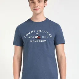 Tommy Hilfiger Men Typography Printed Round Neck Cotton T-shirt-picture-50