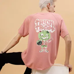 Rigo Graphic Printed Raglan Sleeves Terry Cotton Oversized T-shirt image 1