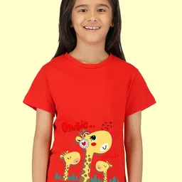 NUSYL Girls Graphic Printed T-shirt image 1