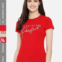 Fabflee Pack Of 3 Typography Printed Cotton T-shirts-picture-15