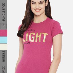 Fabflee Pack Of 3 Typography Printed Cotton T-Shirt-picture-6