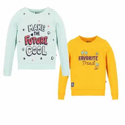 3PIN Girls Pack Of 2 Typography Printed Cotton T-shirts-picture-34