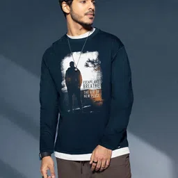 Bewakoof Men Navy Blue Printed T-shirt-picture-32