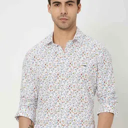 Mufti Men Trim Slim Fit Floral Printed Casual Cotton Shirt-image-96