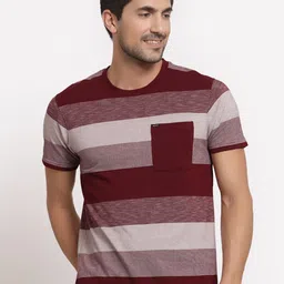 Club York Men Maroon Striped T-shirt-picture-18