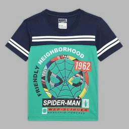 Blue Giraffe Boys Multicoloured Spider-Man Printed T-shirt-picture-17