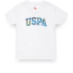 U.S. Polo Assn. Kids Boys Round Neck Short Sleeves Typography Printed Appliqued T-shirt-picture-58