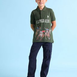U.S. Polo Assn. Kids Boys Printed Polo Collar Short Sleeves Regular Fit T-shirt-picture-39