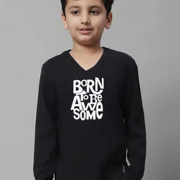 Friskers Boys Typography Printed V-Neck T-shirt-image-45
