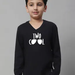 Friskers Boys Typography Printed V-Neck T-shirt-image-91