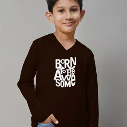 Friskers Boys Typography Printed V-Neck T-shirt-image-9