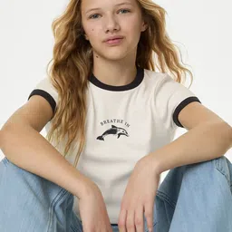 Marks & Spencer Girls Graphic Printed Cotton T-shirt-picture-17