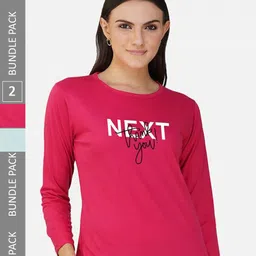 CHOZI Pack Of 2 Printed Round Neck Cotton T-shirt-picture-11