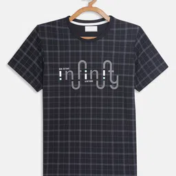 Octave Boys Navy Blue Checked T-shirt-picture-26