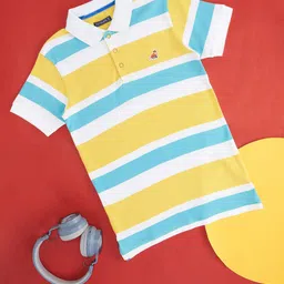 Pantaloons Junior Boys Striped Polo Collar Casual Cotton T-shirt-picture-24
