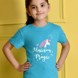 NUSYL Girls Typography Printed Round Neck T-shirt-picture-36