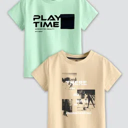 CODEZ Boys Pack Of  2 Printed Cotton Regular Fit T-shirts-image-22