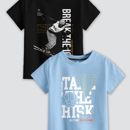 CODEZ Boys Pack Of  2 Printed Cotton Regular Fit T-shirts-picture-16