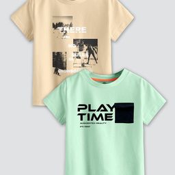 CODEZ Boys Pack Of 2 Typography Printed Cotton T-Shirt-picture-41