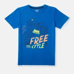 Palm Tree Boys Blue Printed T-shirt-image-38