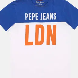 Pepe Jeans Boys Blue & White Printed Cotton T-shirt-picture-43